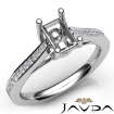 Channel Setting Diamond Engagement Emerald Semi Mount Ring Platinum 950 0.3Ct - javda.com 