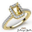 Diamond Engagement Emerald SemiMount Shared Prong Setting Ring 14k Yellow Gold 0.8Ct - javda.com 