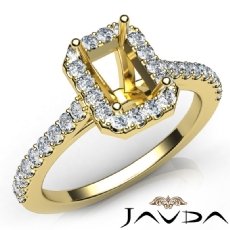 Diamond Engagement Emerald SemiMount Shared Prong Setting Ring 14k Gold Yellow  (0.5Ct. tw.)