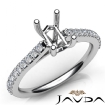 Double Prong Setting Diamond Engagement Emerald SemiMount Ring 14k White Gold 0.3Ct - javda.com 