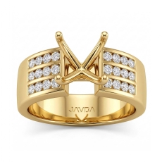 Round Diamond Engagement 3 Row Channel Womens Ring Setting 14k Gold Yellow (0.31Ct. tw.)