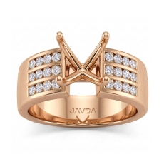 Round Diamond Engagement 3 Row Channel Womens Ring Setting 18k Rose Gold (0.31Ct. tw.)