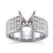 0.31Ct Round Diamond Engagement 3 Row Channel Womens Ring Setting Platinum 950 - javda.com 