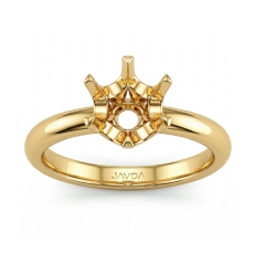5g  Round Diamond Engagement Solitaire 6 Prong Ring Semi Mount 18k Gold Yellow Setting