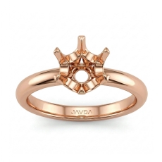 5g  Round Diamond Engagement Solitaire 6 Prong Ring Semi Mount 18k Rose Gold Setting