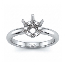 4g Round Diamond Engagement Solitaire 6 Prong Ring Semi Mount 14k W Gold Setting