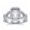 0.67Ct Round Diamond Engagement Semi Mount Ring 14k White Gold Split-Curve Shank - javda.com 