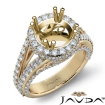 Halo Prong Set Diamond Engagement Round Ring 18k Yellow Gold Semi Mount 1.7Ct - javda.com 