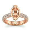 1.4Ct Oval Pave Diamond Engagement Women Ring Setting 18k Rose Gold - javda.com 