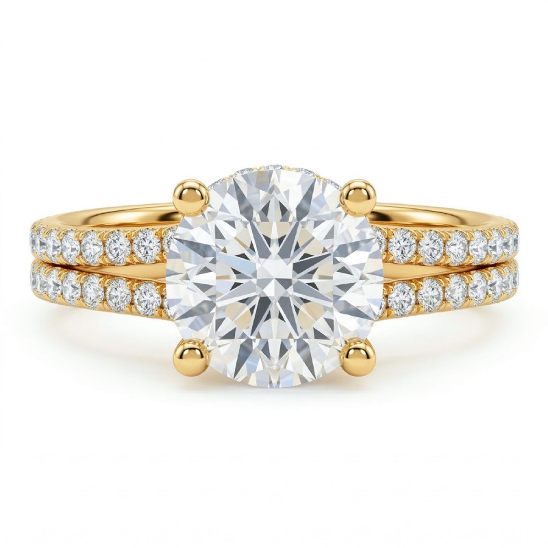  diamond Ring 18k Gold Yellow