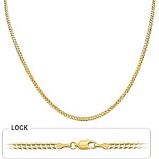 14k Yellow Gold Mens Solid Cuban Link Chain Necklace (3.1mm,18
