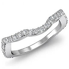 0.75 Ct Round Diamond Half wedding Band Matching Set 14k White Gold