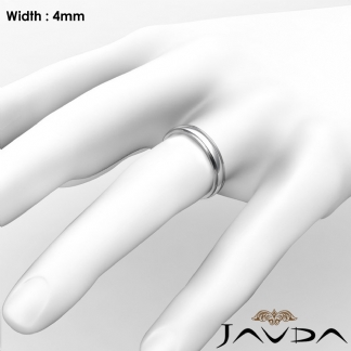 Mens Solid Wedding Band Platinum 950 Dome Step Plain Ring 4mm 5.5g 7-7.75 Sz