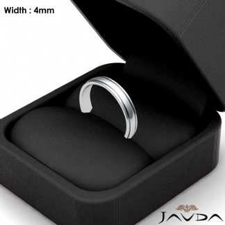 Mens Solid Wedding Band Platinum 950 Dome Step Plain Ring 4mm 5.5g 7-7.75 Sz