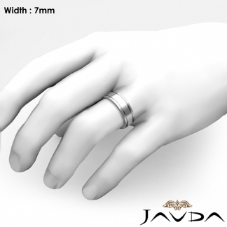 Flat Fit Plain Ring Mens Wedding Solid Band 7mm Platinum 950 13.6g 6-6.75 Sz