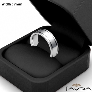Flat Fit Plain Ring Mens Wedding Solid Band 7mm Platinum 950 13.6g 6-6.75 Sz