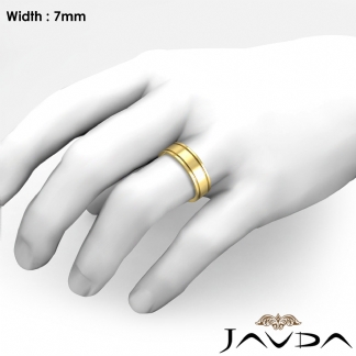Flat Fit Plain Ring Mens Wedding Solid Band 7mm 14k Gold Yellow 9.5g 8-8.75 Sz