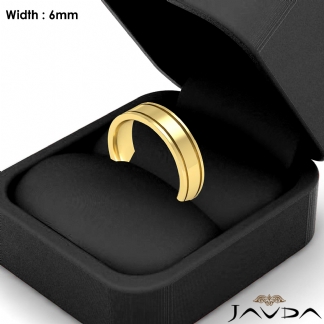Mens Wedding Solid Band 18k Gold Yellow Flat Fit Plain Ring 6mm 9.4g 8-8.75 Sz
