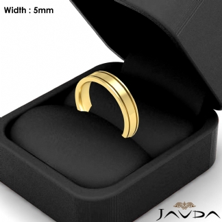 Flat Fit Solid Ring Mens Wedding Plain Band 5mm 14k Gold Yellow 6.9g 8-8.75 Sz