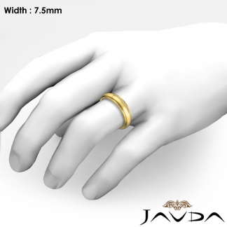 Men Wedding Band Dome Comfort Fit Solid Ring 7.5mm 14k Gold Yellow 7.3g 5-5.75 Sz
