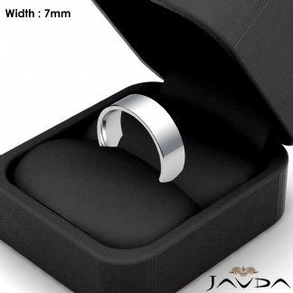 Men Wedding Band Comfort Fit Flat Pipe Cut Ring 7mm Platinum 950 15.7g 12-12.75 Sz