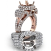 Round Diamond Engagement Ring Antique & Vintage Halo Pave Semi Mount 14k Rose Gold 3.5Ct - javda.com 