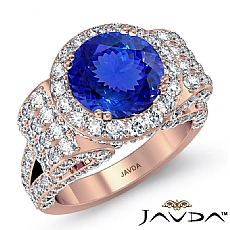 Micro Pave Antique Vintage Halo diamond Ring 14k Rose Gold