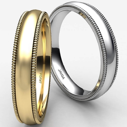 14K White Gold Wedding Band 5mm Domed Classy Plain Ring 