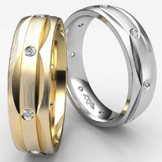 Bezel Diamond Carved Matte Eternity Men's Wedding Band 14k White Gold 0.91 Ct