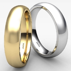 Men Wedding Band 14k Gold Yellow Classic Dome Comfort Solid Ring 5mm 6.2g 4