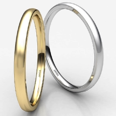 14k White Gold Men Wedding Dome Band 2mm Light Weight Comfort Ring 1.6g 4sz