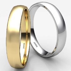4mm Wedding Ring 18k Gold Yellow Dome Shape Light Comfort Men Band 1.7g 4