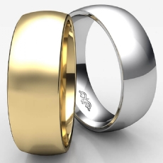 Men Wedding Band Plain Dome Comfort Light Ring 7mm 18k Gold Yellow 7.7g 4