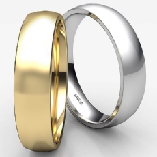 Light Weight Comfort 5mm 14k White Gold Men Wedding Band Dome Ring 4.7g 4sz