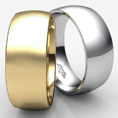 Dome Comfort Light Plain Ring Men Wedding Band 8mm 14k White Gold 7.4g 4sz