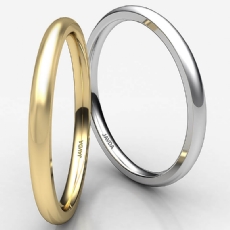 Dome Plain Ring 2mm Mens Comfort Fit Wedding Band 14k Gold Yellow 2.1g 4