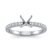 0.75Ct Prong Set Round Diamond Engagement Semi Mount Ring Setting 14k White Gold - javda.com 