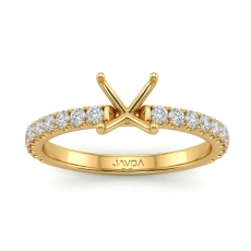 Prong Set Round Diamond Engagement Semi Mount Ring Setting 14k Gold Yellow (0.75Ct. tw.)