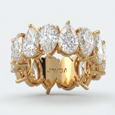 Pear Lab-Grown Diamond Shared Prong Women's Wedding Band 14k Gold Yellow  (11.35Ct. tw.)