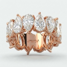 Pear Lab-Grown Diamond Shared Prong Women's Wedding Band 18k Rose Gold  (11.35Ct. tw.)