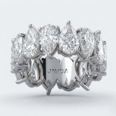 Pear Lab-Grown Diamond Shared Prong Women's Wedding Band Platinum 950  (11.35Ct. tw.)