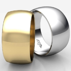 Men Plain Dome Polish Wedding Band Solid Ring 10mm 14k White Gold 7.7g 4sz