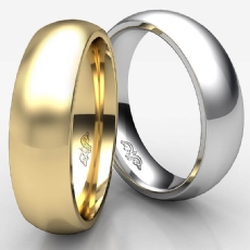 Solid 14k Gold Yellow Plain Dome Wedding Band Men Comfort Ring 6mm 7.3g 4