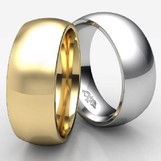 Comfort Men Wedding Band Solid Dome Plain Ring 8mm 14k White Gold 9.5g 4sz