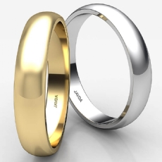 Classic Men 4mm Solid 14k White Gold Plain Dome Wedding Ring Band 3.2g 4sz