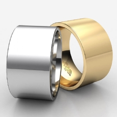 Mens Wedding Band Comfort Flat Pipe Cut Ring 12mm 14k White Gold 12g 4sz