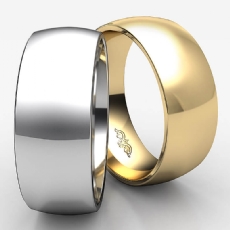 8mm Men Wedding Band Dome Milgrain Edge Solid Ring 14k White Gold 9.1g 4sz