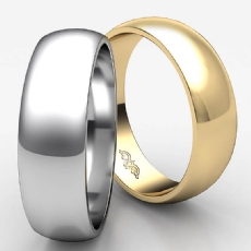 Mens Wedding Band Dome Plain Polish Solid Ring 6mm 18k Gold Yellow 5.6g 4