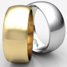 Solid 14k White Gold Plain Dome Mens Wedding Band Polish Ring 8mm 6.3g 4sz