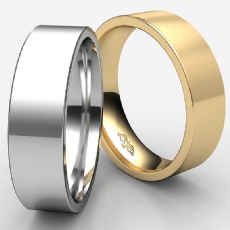 6mm Men Comfort Fit Flat Pipe Cut Wedding Band Ring 14k White Gold 6.1g 4sz